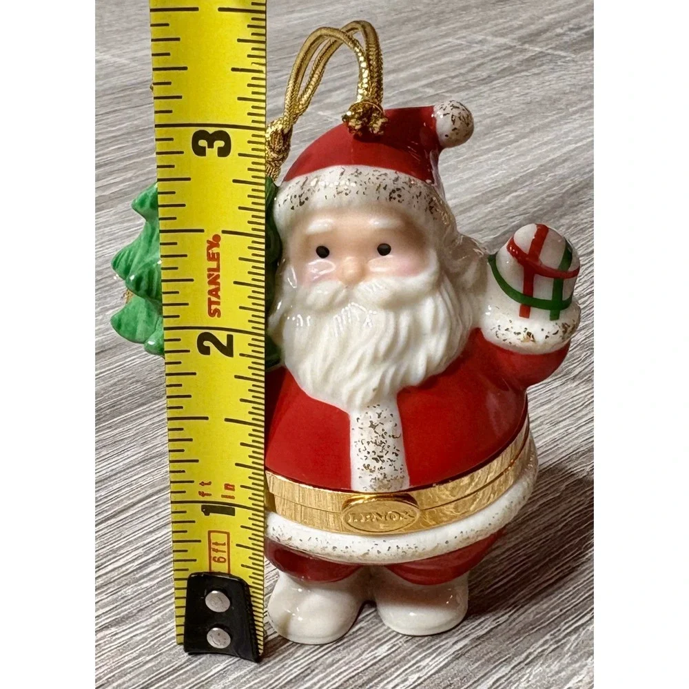 Lenox Treasures Santa Trinket Box. Lenox Treasures Christmas Ornament. EUC.